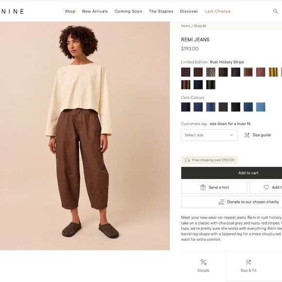 Beyond Nine Remi Jeans in Rust Hickory Stripe - Picture 3 of 6